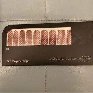 Jamberry Lacquer Strips - Red with Silver Stripe